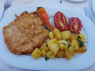 Escalope et pommes au four